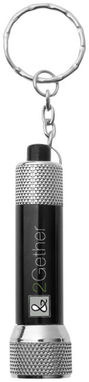 Брелок-фонарик Draco, цвет сплошной черный, серебряный - 11800701- Фото №3