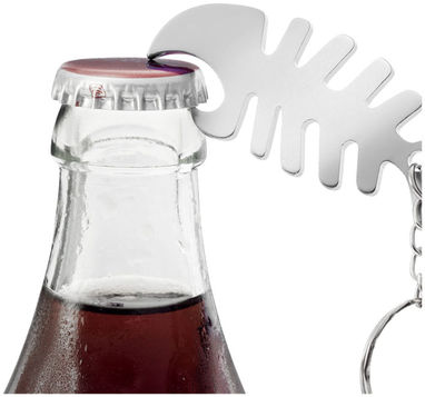 Открывалка для бутылок и брелок-держатель кабеля в форме рыбной кости, цвет серый - 11808102- Фото №5