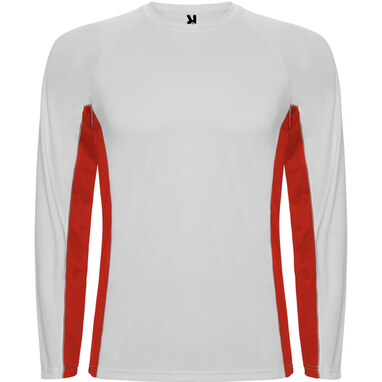 SHANGHAI L/S Спортивная комбинированная футболка с двумя полиэстерными тканями белый, красный  размер 2XL - CA6670050160- Фото №1