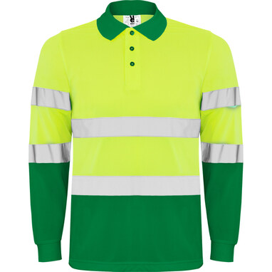 Технічна футболка поло підвищеної видимості з довгими рукавами garden green, fluor yellow  розмір XL - HV93060452221- Фото №1
