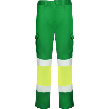 Светоотражающие удлиненные брюки с несколькими карманами garden green, fluor yellow  размер 60 - HV93126652221- Фото №1