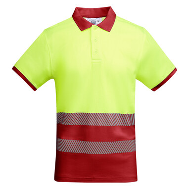 Робоча чоловіча сорочка-поло з коротким рукавом червоний, флуоресцентний жовтий  розмір S - HV931801601221- Фото №1