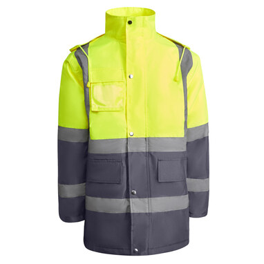 Світловідбивна м'яка парка свинцевий, флуор жовтий  розмір M - HV93200223221- Фото №1