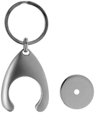 Брелок-держатель для монет для тележек, цвет серебряный - 11809200- Фото №4