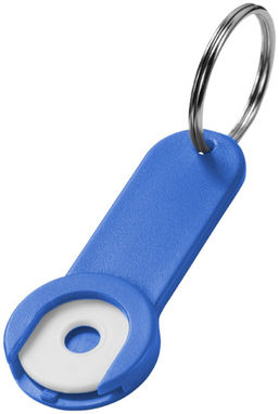 Брелок-тримач для монет Shoppy, колір яскраво-синій - 11809401- Фото №1