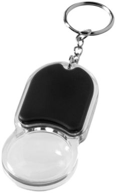 Брелок для ключей Zoomy с увеличительным стеклом и фонариком, цвет сплошной черный, прозрачный - 11809500- Фото №1
