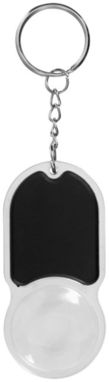 Брелок для ключей Zoomy с увеличительным стеклом и фонариком, цвет сплошной черный, прозрачный - 11809500- Фото №3