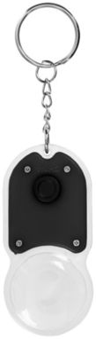 Брелок для ключей Zoomy с увеличительным стеклом и фонариком, цвет сплошной черный, прозрачный - 11809500- Фото №4