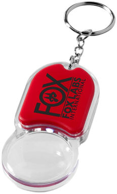Брелок для ключей Zoomy с увеличительным стеклом и фонариком, цвет красный - 11809502- Фото №2