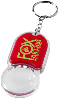 Брелок для ключей Zoomy с увеличительным стеклом и фонариком, цвет красный - 11809502- Фото №3