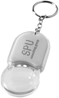 Брелок для ключей Zoomy с увеличительным стеклом и фонариком, цвет серебряный - 11809503- Фото №2