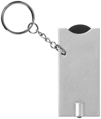 Брелок-держатель для монет Allegro с фонариком для ключей, цвет сплошной черный, серебряный - 11809600- Фото №4