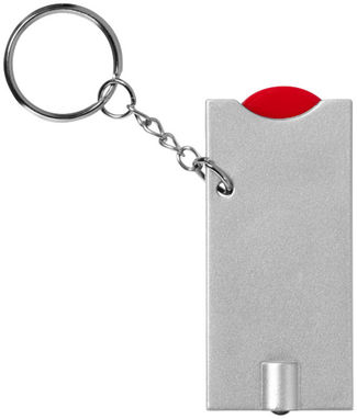 Брелок-тримач для монет Allegro з ліхтариком для ключів, колір червоний, срібний - 11809602- Фото №4