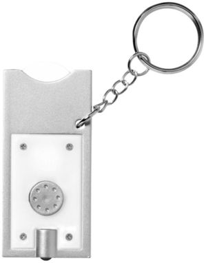 Брелок-тримач для монет Allegro з ліхтариком для ключів, колір білий, срібний - 11809603- Фото №3