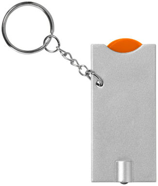 Брелок-держатель для монет Allegro с фонариком для ключей, цвет оранжевый, серебряный - 11809605- Фото №4