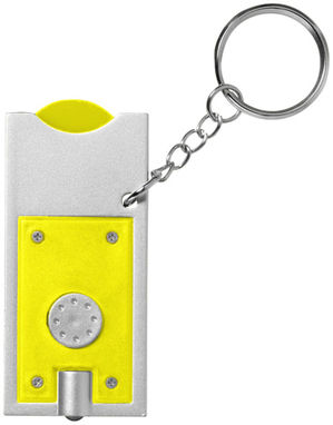 Брелок-держатель для монет Allegro с фонариком для ключей, цвет желтый - 11809606- Фото №3