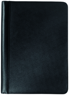 Эксклюзивная кожаная папка Harvard  на молнии, цвет сплошной черный - 11916400- Фото №3