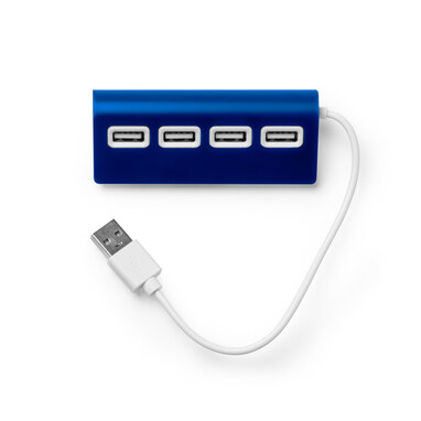 Порт USB с алюминиевой структурой, двухцветной отделкой и белым кабелем темно-синий - IA3033S105- Фото №1