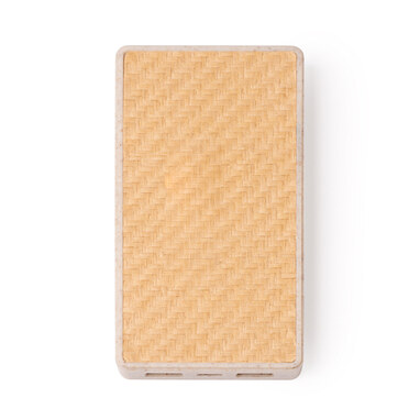 Power bank из пшеничного волокна и основания из натурального волокна бежевый - PB1490S129- Фото №1