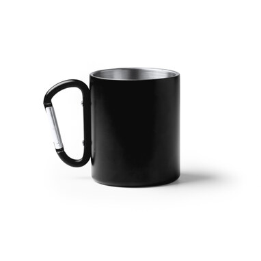 Кружка з матовою подвійною стінкою з нержавіючої сталі чорний - TZ1369S102- Фото №1