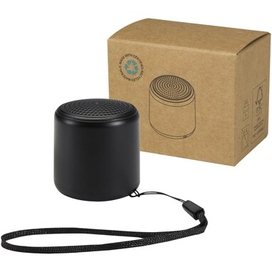 Беспроводной динамик Bluetooth® Velkis из переработанной пластмассы мощностью 3 Вт сплошной черный - 12448590- Фото №1 Беспроводной динамик Bluetooth® Velkis из переработанной пластмассы мощностью 3 Вт сплошной черный - 12448590- Фото №1