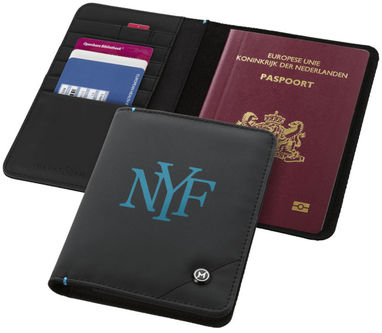 Обкладинка для паспорта Odyssey RFID, колір суцільний чорний - 11971300- Фото №3