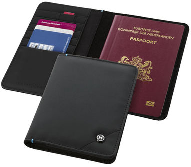 Обкладинка для паспорта Odyssey RFID, колір суцільний чорний - 11971300- Фото №6
