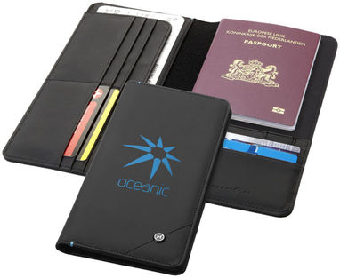 Дорожный бумажник Odyssey RFID, цвет сплошной черный - 11971400- Фото №2