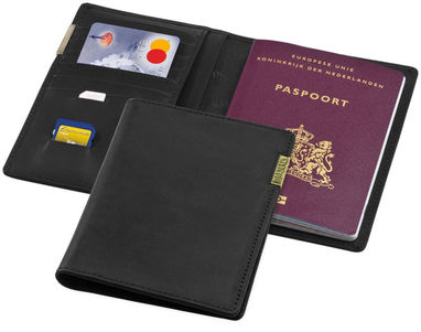 Гаманець для паспорта, колір суцільний чорний - 11983100- Фото №1