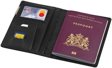 Гаманець для паспорта, колір суцільний чорний - 11983100- Фото №4