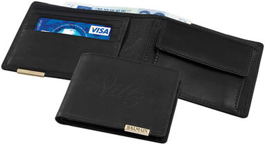 Бумажник с отделением для монет, цвет сплошной черный - 11983200- Фото №2
