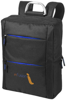 Рюкзак Boston для ноутбука , цвет сплошной черный, ярко-синий - 11992001- Фото №2
