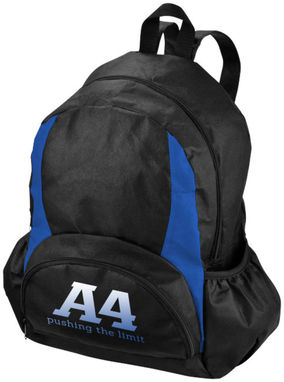 Нетканий рюкзак Bamm-Bamm, колір суцільний чорний, яскраво-синій - 11998001- Фото №3