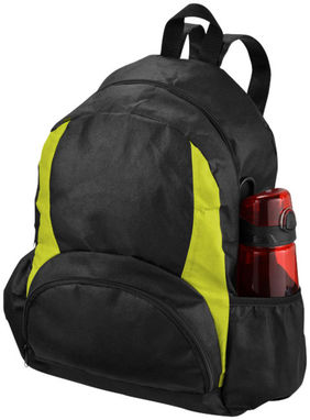 Нетканый рюкзак Bamm-Bamm, цвет сплошной черный, зеленое яблоко - 11998003- Фото №6