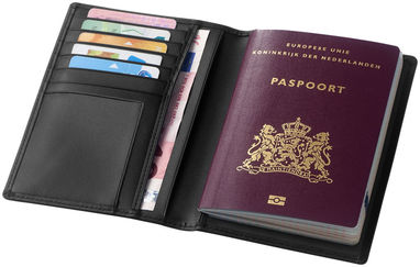 Гаманець для паспорта Harvard, колір суцільний чорний - 12002200- Фото №6