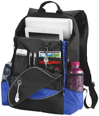 Рюкзак Benton для ноутбука , колір суцільний чорний, яскраво-синій - 12009301- Фото №8