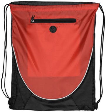 Рюкзак Peek с кулиской, цвет красный, сплошной черный - 12012002- Фото №3