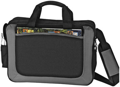 Деловая сумка Dolphin, цвет сплошной черный, серый - 12017401- Фото №6