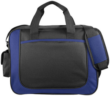 Деловая сумка Dolphin, цвет сплошной черный, ярко-синий - 12017402- Фото №3