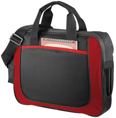 Ділова сумка Dolphin, колір суцільний чорний, червоний - 12017403- Фото №1