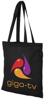 Бавовняна сумка Madras, колір суцільний чорний - 12018101- Фото №2