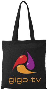 Хлопковая сумка Madras, цвет сплошной черный - 12018101- Фото №3