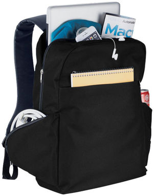 Компактный рюкзак для ноутбука , цвет сплошной черный - 12018600- Фото №6