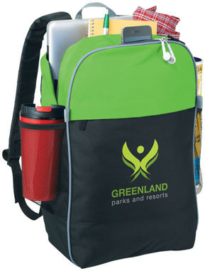 Рюкзак Popin Top Color для ноутбука , цвет сплошной черный, зеленый - 12018703- Фото №3