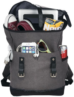 Рюкзак Hudson для ноутбука , колір сірий, суцільний чорний - 12020700- Фото №7