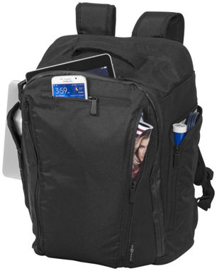 Рюкзак Deluxe для комп'ютера , колір суцільний чорний - 12022200- Фото №9