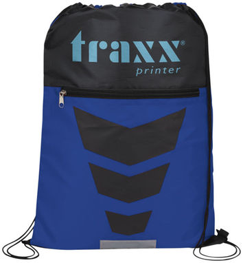 Рюкзак на шнурке Courtside, цвет ярко-синий, сплошной черный - 12024900- Фото №2