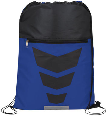 Рюкзак на шнурку Courtside, колір яскраво-синій, суцільний чорний - 12024900- Фото №3