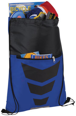 Рюкзак на шнурке Courtside, цвет ярко-синий, сплошной черный - 12024900- Фото №4