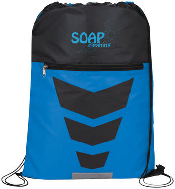 Рюкзак на шнурку Courtside, колір яскраво-синій, суцільний чорний - 12024901- Фото №2